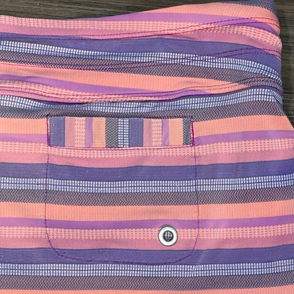 Athleta Pink Purple Striped Swim Drawstring Board Short Shorts Women Size XL - Picture 10 of 16